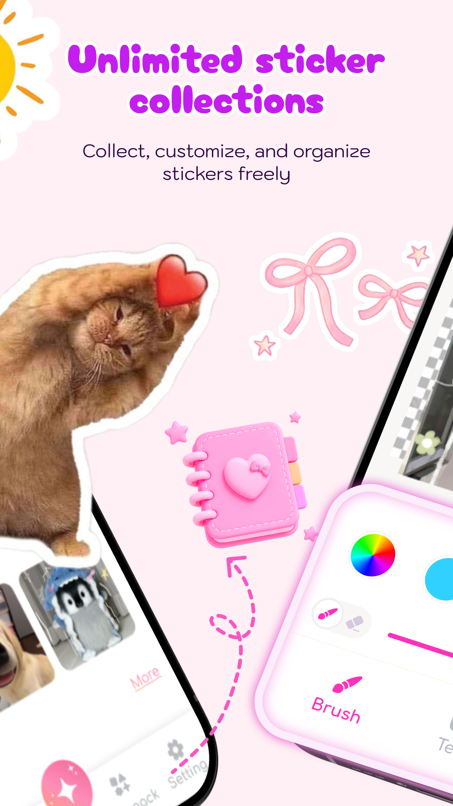 Organize stickers into collections