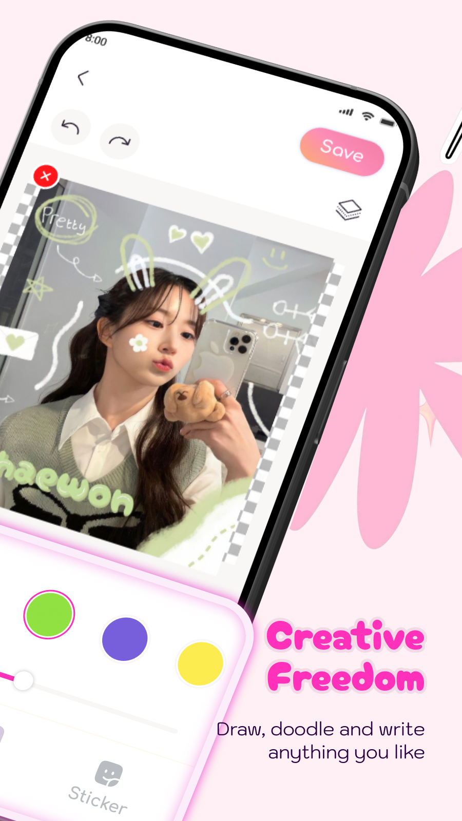 Add text, emojis and creative effects